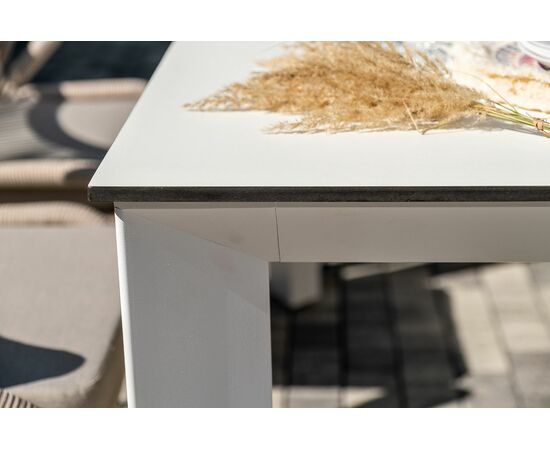 "Венето" обеденная группа на 6 персон со стульями "Милан", каркас белый, роуп бежевый, изображение 22 | Интернет магазин мебели и декора LifeDekor