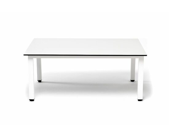 "Канны" журнальный столик из HPL 90х60, H40, каркас белый, цвет столешницы "молочный", изображение 2 | Интернет магазин мебели и декора LifeDekor