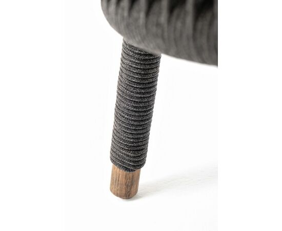 "Верона" кресло плетеное из роупа, каркас алюминий темно-серый (RAL7024) муар, роуп темно-серый круглый, ткань темно-серая 027, изображение 9 | Интернет магазин мебели и декора LifeDekor