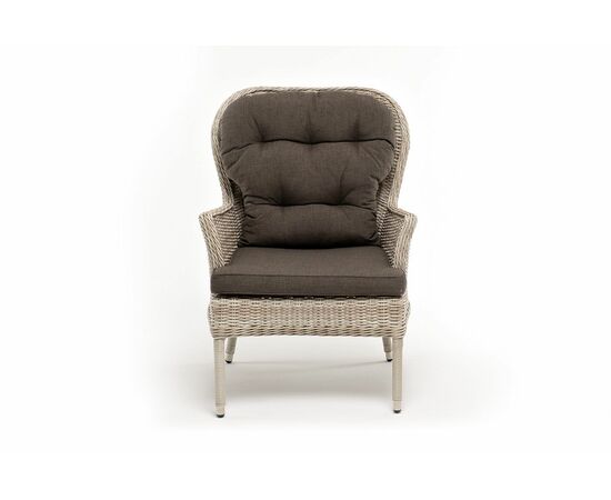 "Алиса" кресло плетеное, цвет бежевый с подушками, изображение 2 | Интернет магазин мебели и декора LifeDekor