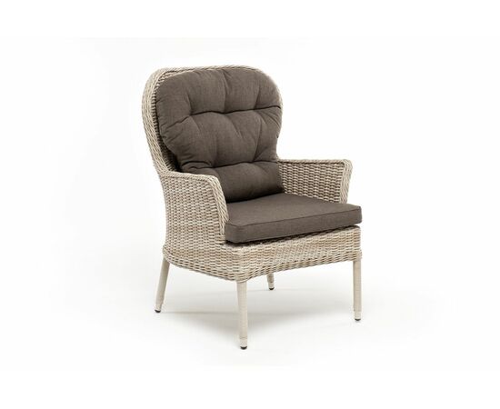 "Алиса" кресло плетеное, цвет бежевый с подушками, изображение 3 | Интернет магазин мебели и декора LifeDekor