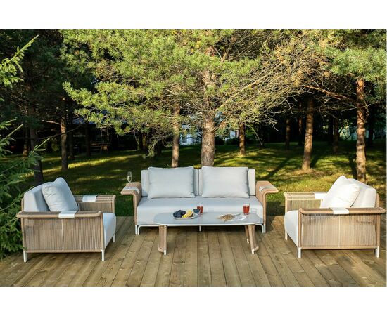 "Мальдивы" лаунж-зона из искусственного ротанга, цвет соломенный, изображение 2 | Интернет магазин мебели и декора LifeDekor