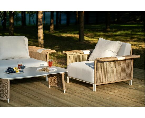 "Мальдивы" лаунж-зона из искусственного ротанга, цвет соломенный, изображение 4 | Интернет магазин мебели и декора LifeDekor
