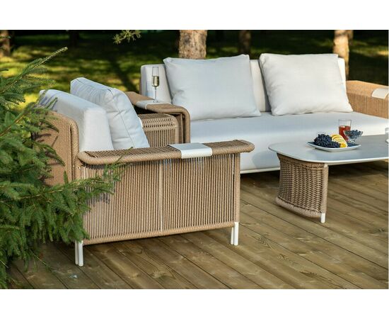 "Мальдивы" лаунж-зона из искусственного ротанга, цвет соломенный, изображение 6 | Интернет магазин мебели и декора LifeDekor