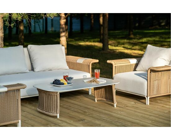 "Мальдивы" лаунж-зона из искусственного ротанга, цвет соломенный, изображение 7 | Интернет магазин мебели и декора LifeDekor