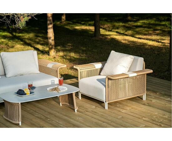 "Мальдивы" лаунж-зона из искусственного ротанга, цвет соломенный, изображение 8 | Интернет магазин мебели и декора LifeDekor