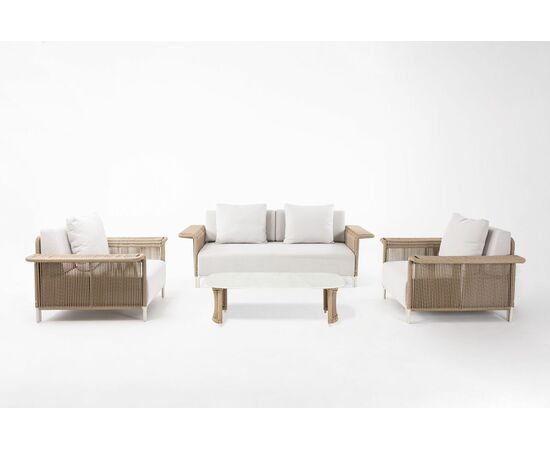 "Мальдивы" лаунж-зона из искусственного ротанга, цвет соломенный, изображение 22 | Интернет магазин мебели и декора LifeDekor