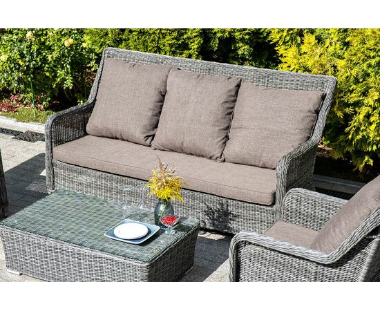 "Гляссе" лаунж-зона из искусственного ротанга, цвет графит, изображение 4 | Интернет магазин мебели и декора LifeDekor