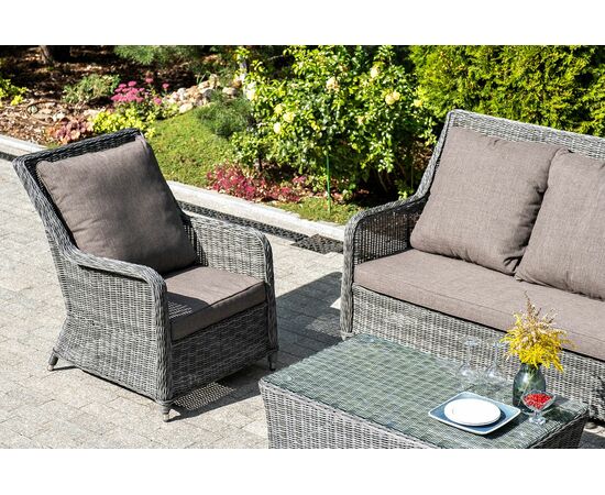 "Гляссе" лаунж-зона из искусственного ротанга, цвет графит, изображение 8 | Интернет магазин мебели и декора LifeDekor