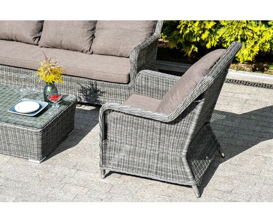 "Гляссе" лаунж-зона из искусственного ротанга, цвет графит, изображение 9 | Интернет магазин мебели и декора LifeDekor