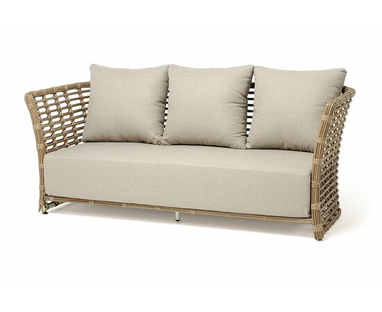 "Валенсия" диван из искусственного ротанга трехместный, цвет соломенный | Интернет магазин мебели и декора LifeDekor