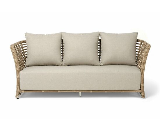 "Валенсия" диван из искусственного ротанга трехместный, цвет соломенный, изображение 2 | Интернет магазин мебели и декора LifeDekor