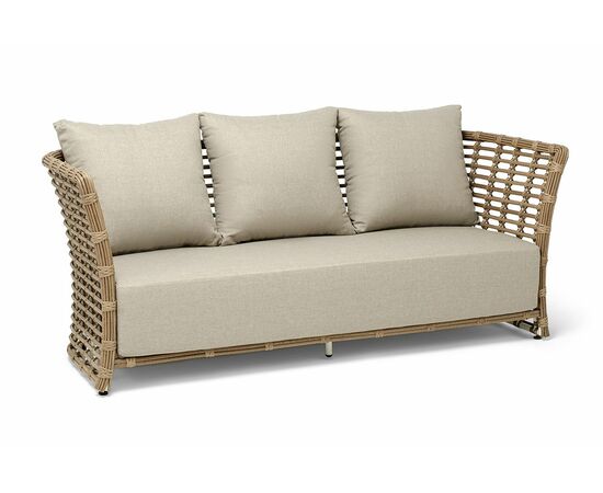 "Валенсия" диван из искусственного ротанга трехместный, цвет соломенный, изображение 3 | Интернет магазин мебели и декора LifeDekor