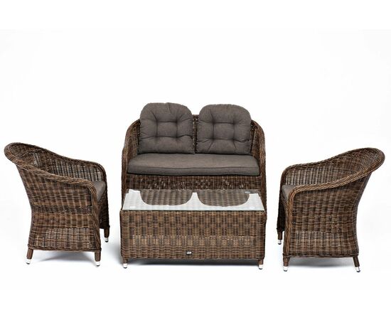 "Равенна" лаунж-зона из искусственного ротанга, цвет коричневый, изображение 2 | Интернет магазин мебели и декора LifeDekor