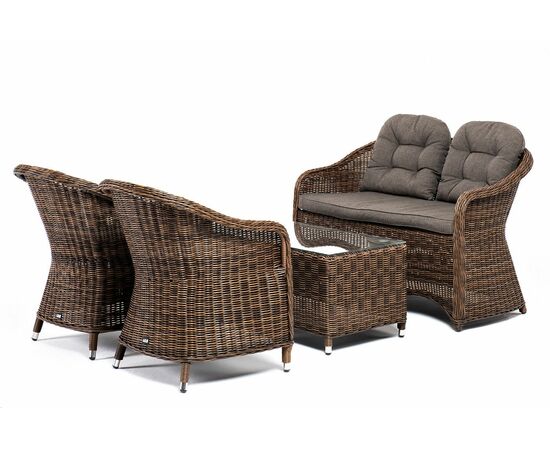 "Равенна" лаунж-зона из искусственного ротанга, цвет коричневый, изображение 4 | Интернет магазин мебели и декора LifeDekor