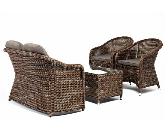 "Равенна" лаунж-зона из искусственного ротанга, цвет коричневый, изображение 5 | Интернет магазин мебели и декора LifeDekor