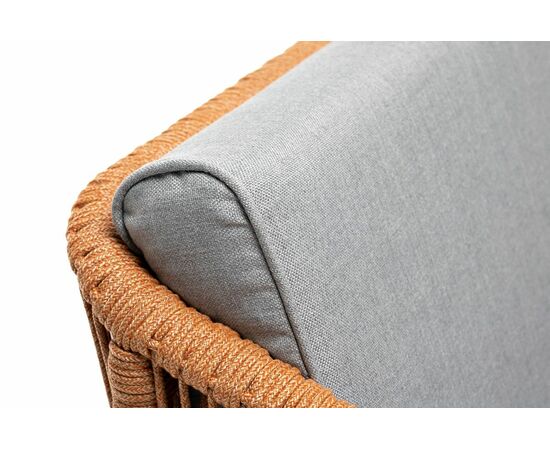 "Канны" кресло плетеное из роупа, каркас алюминий светло-серый (RAL7035) муар, роуп светло-серый круглый, ткань светло-серая, изображение 8 | Интернет магазин мебели и декора LifeDekor