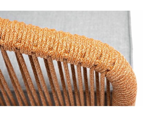 "Канны" кресло плетеное из роупа, каркас алюминий светло-серый (RAL7035) муар, роуп светло-серый круглый, ткань светло-серая, изображение 9 | Интернет магазин мебели и декора LifeDekor