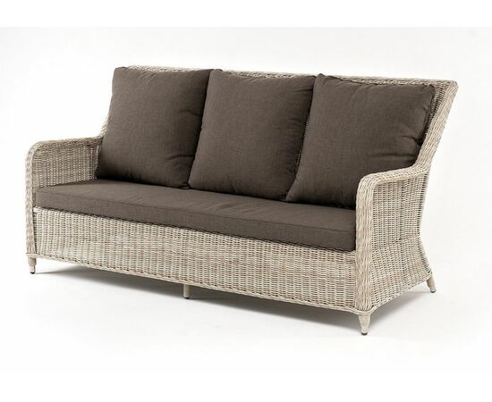 "Гляссе" диван трехместный из искусственного ротанга, цвет бежевый | Интернет магазин мебели и декора LifeDekor