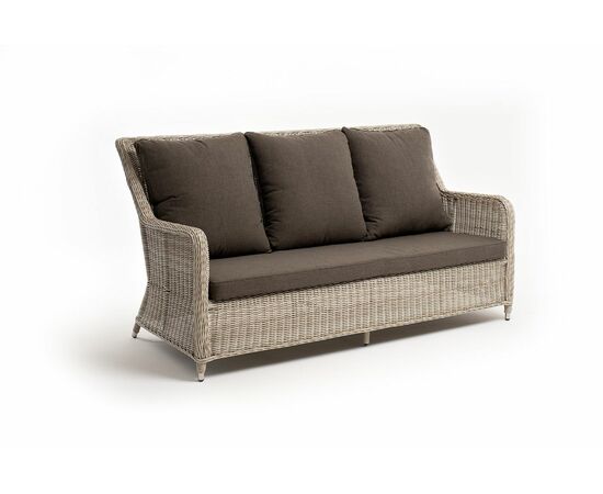 "Гляссе" диван трехместный из искусственного ротанга, цвет бежевый, изображение 3 | Интернет магазин мебели и декора LifeDekor