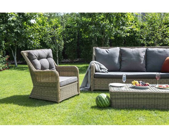 "Гляссе" лаунж-зона из искусственного ротанга, цвет соломенный, изображение 4 | Интернет магазин мебели и декора LifeDekor