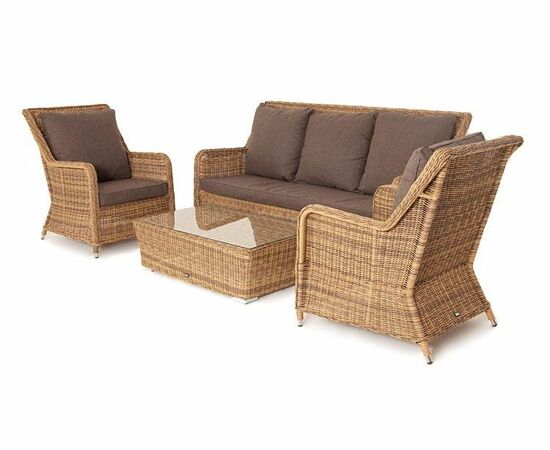 "Гляссе" лаунж-зона из искусственного ротанга, цвет соломенный, изображение 8 | Интернет магазин мебели и декора LifeDekor