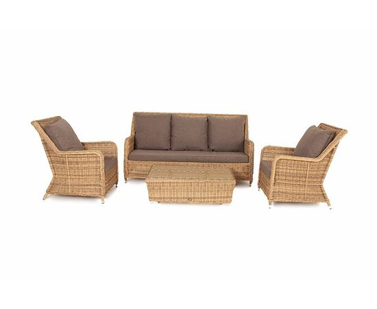 "Гляссе" лаунж-зона из искусственного ротанга, цвет соломенный, изображение 10 | Интернет магазин мебели и декора LifeDekor