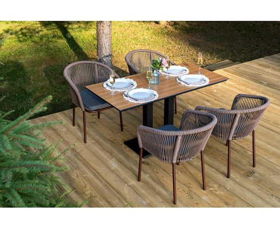 "Каффе Дабл" обеденная группа на 4 персоны, цвет "дуб" | Интернет магазин мебели и декора LifeDekor