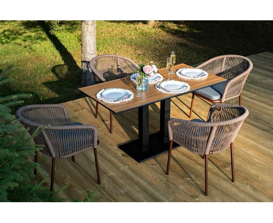 "Каффе Дабл" обеденная группа на 4 персоны, цвет "дуб", изображение 2 | Интернет магазин мебели и декора LifeDekor