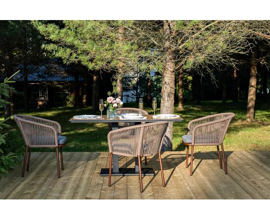 "Каффе Дабл" обеденная группа на 4 персоны, цвет "дуб", изображение 4 | Интернет магазин мебели и декора LifeDekor