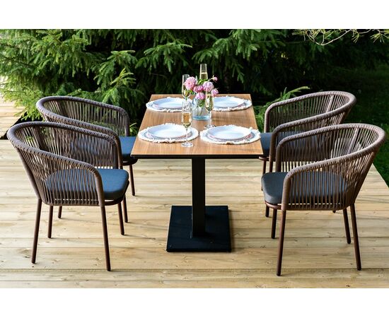 "Каффе Дабл" обеденная группа на 4 персоны, цвет "дуб", изображение 7 | Интернет магазин мебели и декора LifeDekor