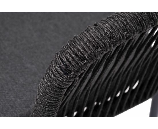 "Марсель" стул плетеный из роупа, каркас алюминий темно-серый (RAL7024) шагрень, роуп темно-серый круглый, ткань темно-серая, изображение 5 | Интернет магазин мебели и декора LifeDekor
