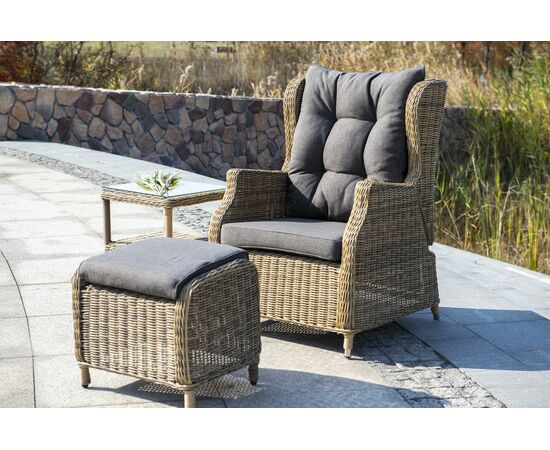 "Форио" кресло раскладное плетеное, цвет соломенный, изображение 7 | Интернет магазин мебели и декора LifeDekor