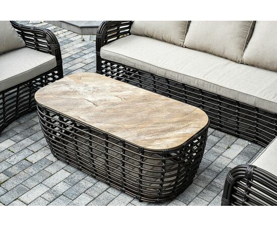 "Ницца" лаунж-зона из искусственного ротанга, цвет бронзовый, изображение 15 | Интернет магазин мебели и декора LifeDekor