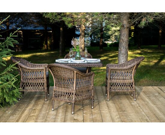 "Сицилия" обеденная группа плетеная, цвет коричневый, изображение 2 | Интернет магазин мебели и декора LifeDekor