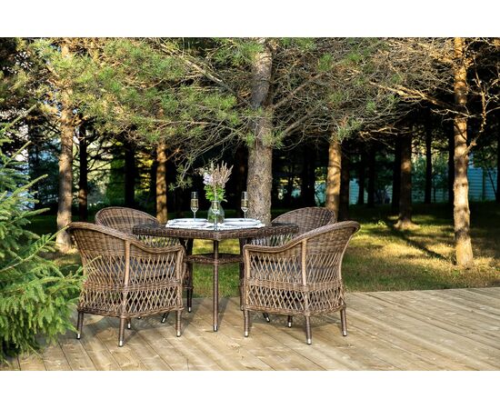 "Сицилия" обеденная группа плетеная, цвет коричневый, изображение 3 | Интернет магазин мебели и декора LifeDekor