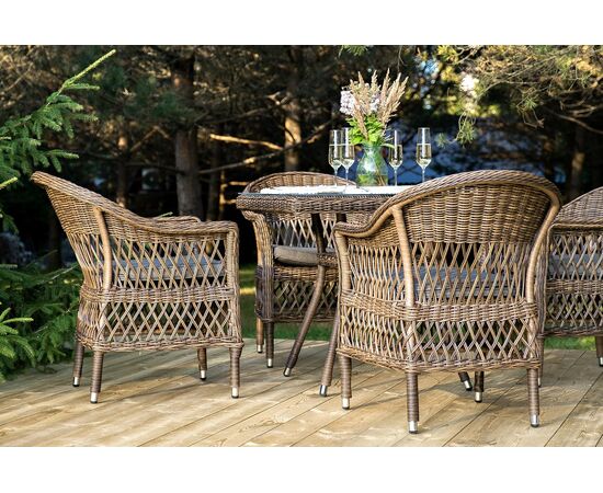 "Сицилия" обеденная группа плетеная, цвет коричневый, изображение 6 | Интернет магазин мебели и декора LifeDekor