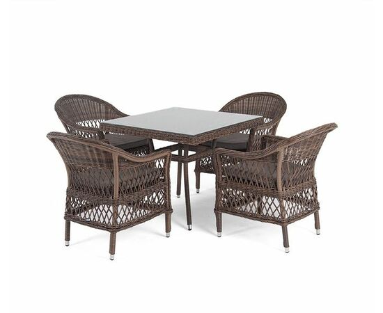 "Сицилия" обеденная группа плетеная, цвет коричневый, изображение 13 | Интернет магазин мебели и декора LifeDekor