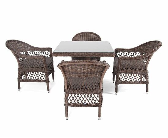 "Сицилия" обеденная группа плетеная, цвет коричневый, изображение 14 | Интернет магазин мебели и декора LifeDekor