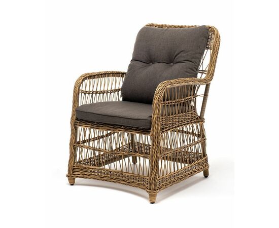 "Цесена" кресло плетеное из искусственного ротанга, цвет соломенный | Интернет магазин мебели и декора LifeDekor