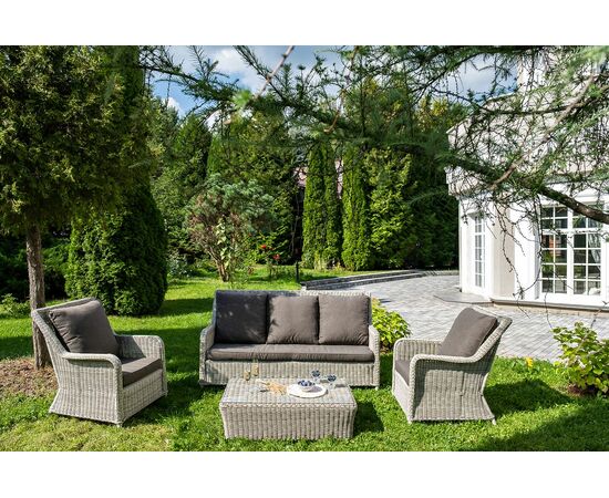 "Гляссе" лаунж-зона из искусственного ротанга, цвет бежевый, изображение 3 | Интернет магазин мебели и декора LifeDekor