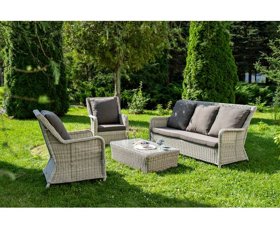 "Гляссе" лаунж-зона из искусственного ротанга, цвет бежевый, изображение 4 | Интернет магазин мебели и декора LifeDekor