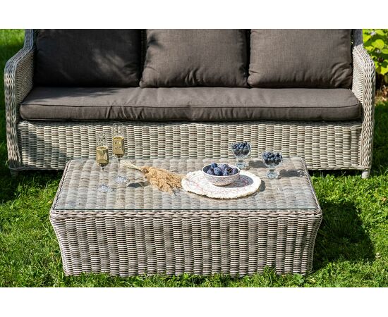 "Гляссе" лаунж-зона из искусственного ротанга, цвет бежевый, изображение 12 | Интернет магазин мебели и декора LifeDekor