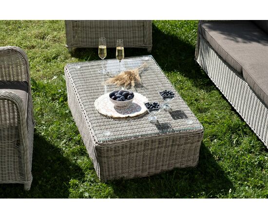 "Гляссе" лаунж-зона из искусственного ротанга, цвет бежевый, изображение 13 | Интернет магазин мебели и декора LifeDekor