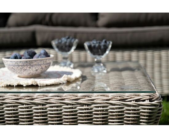 "Гляссе" лаунж-зона из искусственного ротанга, цвет бежевый, изображение 14 | Интернет магазин мебели и декора LifeDekor