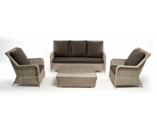 "Гляссе" лаунж-зона из искусственного ротанга, цвет бежевый, изображение 19 | Интернет магазин мебели и декора LifeDekor