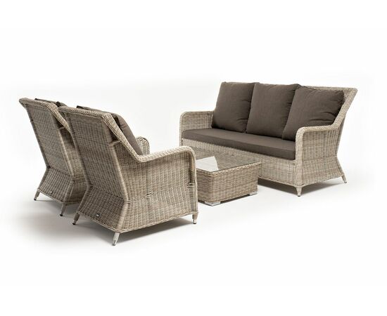 "Гляссе" лаунж-зона из искусственного ротанга, цвет бежевый, изображение 20 | Интернет магазин мебели и декора LifeDekor