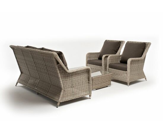 "Гляссе" лаунж-зона из искусственного ротанга, цвет бежевый, изображение 21 | Интернет магазин мебели и декора LifeDekor