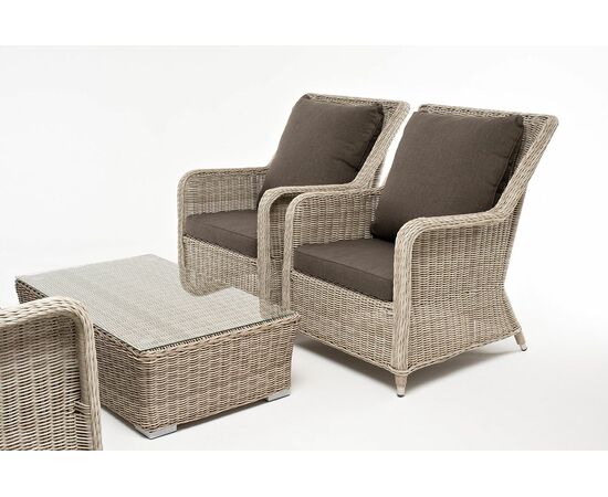 "Гляссе" лаунж-зона из искусственного ротанга, цвет бежевый, изображение 23 | Интернет магазин мебели и декора LifeDekor