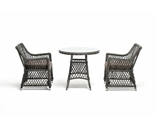 "Эспрессо–80 L" обеденная группа плетеная, цвет графит, изображение 2 | Интернет магазин мебели и декора LifeDekor